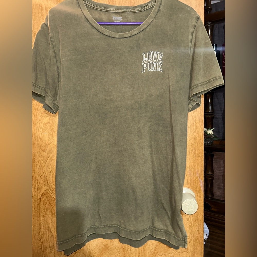 PINK Victoria's Secret Olive Green Tee